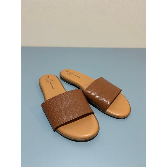 Time and True Brown Slide Sandals - Women's Size 7.5 - Picture 1 of 5